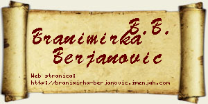 Branimirka Berjanović vizit kartica